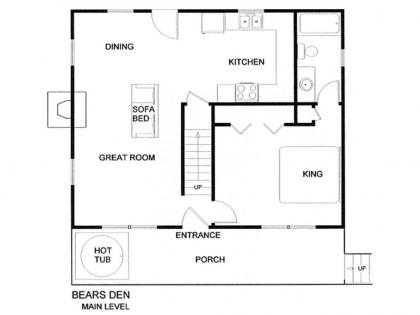 Bear's Den 2 Bedrooms Jetted Tub King Beds Hot Tub WiFi Sleeps 6 - image 11