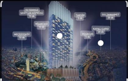Luxury 1+1 apt in Sinpaş Queen Bomonti Istanbul 