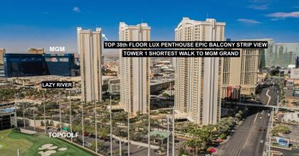 SIGNATURE MGM TOP 38th FLOOR PENTHOUSE BEST DELUXE BALONY STRIP VIEW SUITE NO RESORT FEE FREE VALET SHORTEST WALK 2 MGM