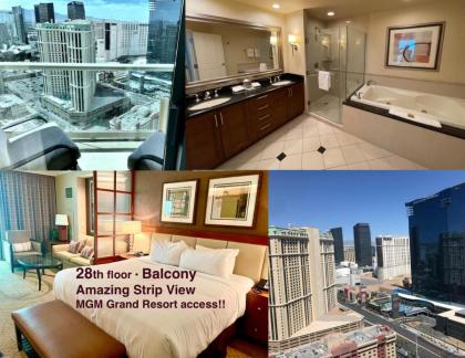 ! MGM Free resort access-High Floor STRIP view